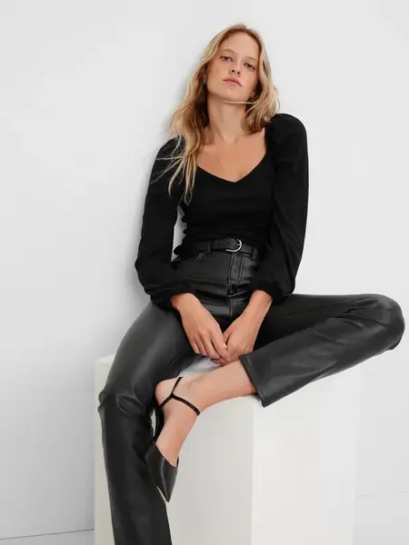 GAP Tričko s nabíranými rukávy - Dámské