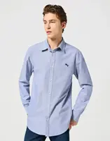 Pánská košile WRANGLER LS SHIRT OXFORD BLUE 112350481 Velikost: S