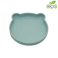 Bo Jungle silikonový talíř s přísavkou Bear Pastel Blue