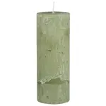IB Laursen Sloupová svíčka RUSTIC GREEN TEA 18 cm zelená
