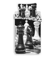 3D Bavlnené obliečky CHESS DREAM čierno-biele, 100% bavlna Rozmer obliečky: 70 x 90 cm | 140 x 200 cm