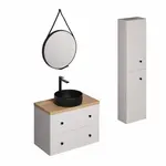 Kúpeľňová zostava s umývadlom vrátane umývadlovej batérie, vtoku a sifónu Naturel Forli biela KSETFORLI10