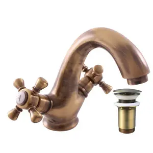 RAV SLEZÁK Morava umývadlová batéria s clic-clacom stará mosadz MK329.0SM