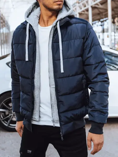 Pánská prošívané bunda Barva tmavě modrá DSTREET