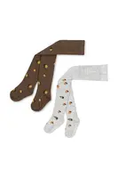 Dětské punčocháče Konges Sløjd 2 PACK JAQUARD TIGHTS LEMON 2-pack