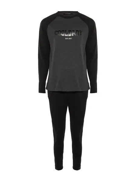 Trendyol Dlhé pyžamo  antracitová / čierna