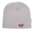 Baby Nellys Žebrovaná čepice Medvídek - šedá
