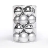 Sada vánočních ozdob STŘÍBRNÁ 16 ks, pr. 8 cm