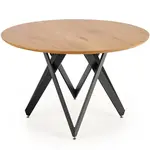 Stůl Mozambik 120 Mdf/Ocel – Dub Zlatý/Černá