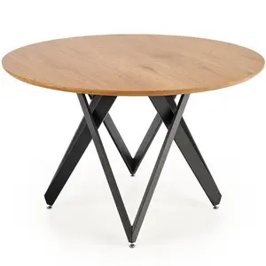 Stůl Mozambik 120 Mdf/Ocel – Dub Zlatý/Černá