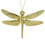 Plastová ozdoba vážka 10 cm zlatá 27713