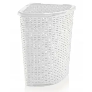 Kôš Katex rohový 52l ratan/biela/ 402x402x58