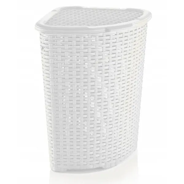 Kôš Katex rohový 52l ratan/biela/ 402x402x58