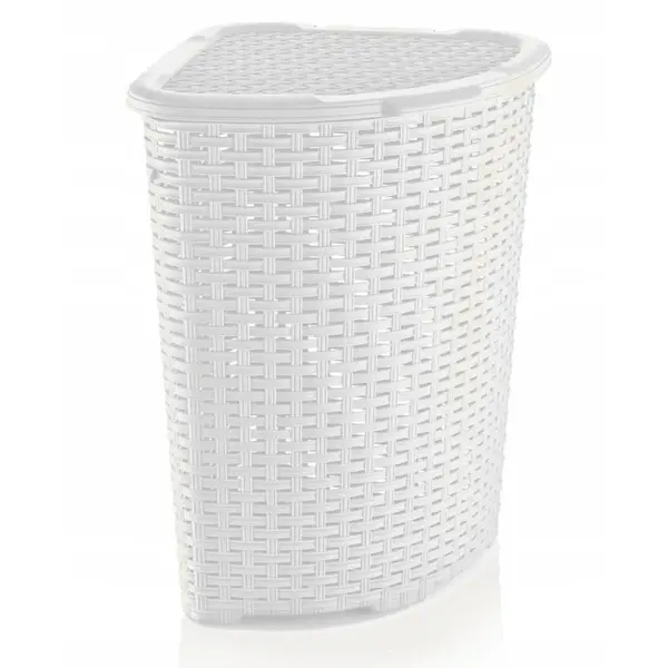 Kôš Katex rohový 52l rattan /biela/ 402x402x58