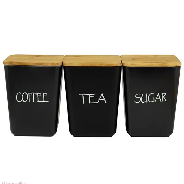 Súprava kuchynských nádob 3 ks čierna