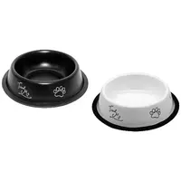 Miska pre psa nerezová matná farebná s potlačou 0,22 l/11 cm