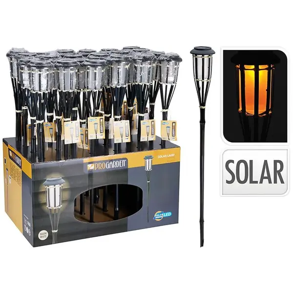 Bambusová solárna lampa čierna 65CM