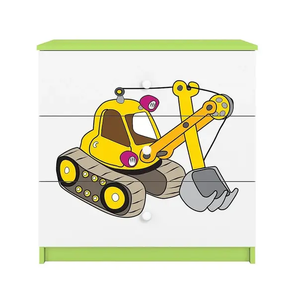 Dětská komoda Babydreams zelená - Bagr