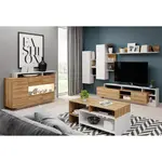 Obývací Stěna Alva 260cm Grande Oak/Bíly Mat