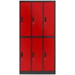 Skriňa Igor kovová antracit/červená