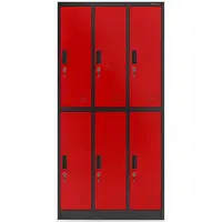 Skriňa Igor kovová antracit/červená