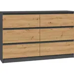 Komoda 120cm 6S M6 Malwa AntracitArtIsan