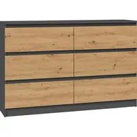 Komoda 120cm 6S M6 Malwa AntracitArtIsan