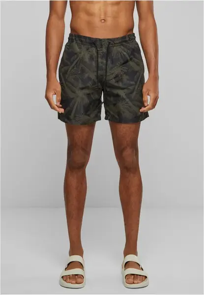 Palm/olive swim shorts