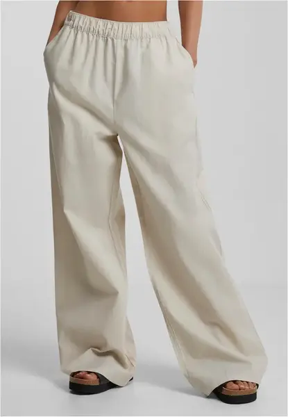 Women's wide-leg trousers - cream