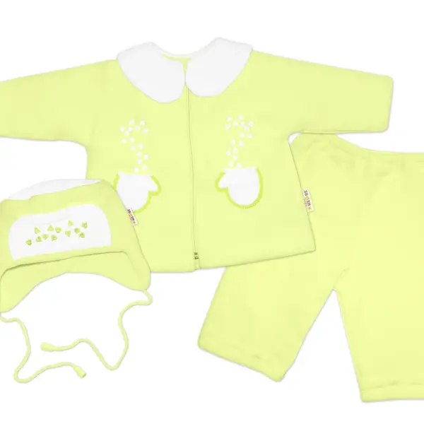 Baby Nellys Kabátek, čepička a kalhoty ®- zelená