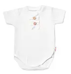 Baby Nellys Kojenecké žebrované body s knoflíčky kr. rukáv, Girl - bílé, vel. 80