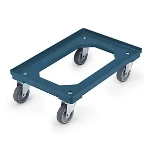 Modrý vozík na prepravky