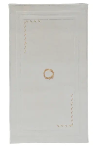 Koupelnová předložka SEHZADE 50x90 cm Smetanová / zlatá výšivka