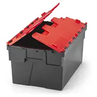 2  x Prepravný kontajner s farebným krytom 600 x 400 x 310 mm, červený, objem 56 l, nosnosť 35 kg