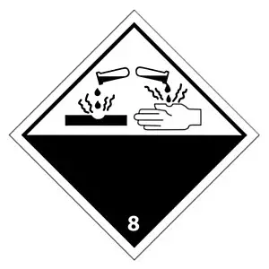 Etikety pre signalizáciu nebezpečenstva 100x100mm, ŽERAVÉ LÁTKY