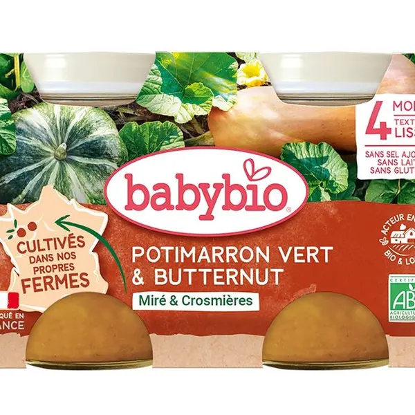Babybio Zelená a máslová dýně 2x130 g
