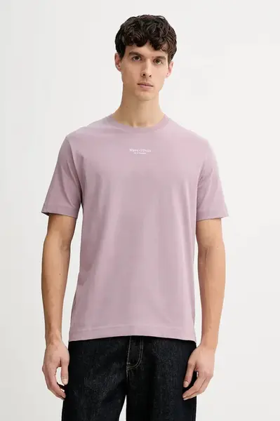 Bavlněné tričko Marc O'Polo pánské, růžová barva, s potiskem, 620201251382