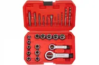 QUATROS 26 dílná sada vytahovačů poškozených šroubů a svorníků