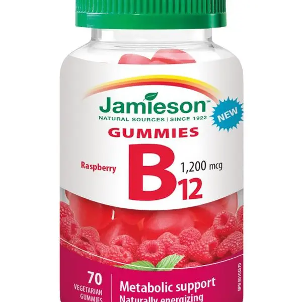 Jamieson Vitamín B12 Gummies 1200 mcg 70 želatinových pastilek