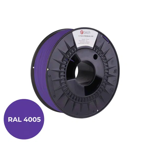 C-Tech 3DF-P-PLA1.75-4005 3D filament, PREMIUM LINE, PLA, modrofialová, RAL4005, 1,75mm, 1kg