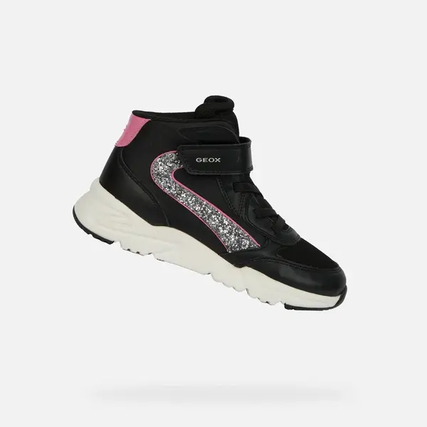 Black Girls Geox Loftus Sneakers - Girls
