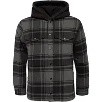 Vans PIEDMONT HOODED PLAID SHACKET Pánská bunda, černá, velikost