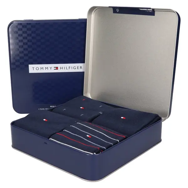Darčeková sada ponožiek Tommy Hilfiger Roman - 4 páry, modrá