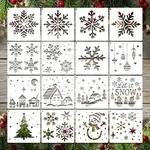16Pcs Christmas PET Painting Stencils