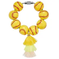Wood Baseball Beads Pendant Decorations