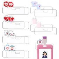 24Pcs Nurse Theme Rectangle Transparent Arcrylic Badge Holders