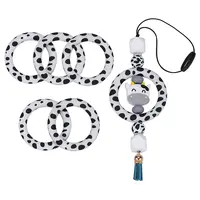 5Pcs Ring Food Grade Eco-Friendly Silicone Beads