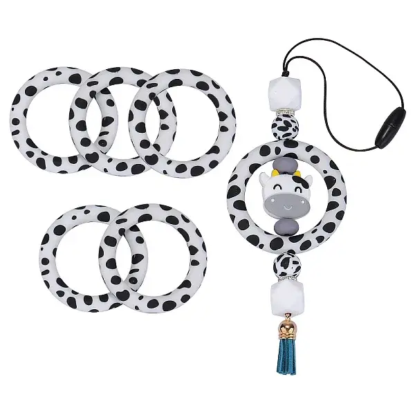 5Pcs Ring Food Grade Eco-Friendly Silicone Beads