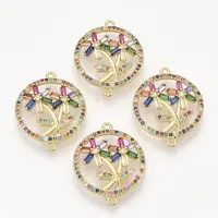 Brass Micro Pave Cubic Zirconia Links Connectors