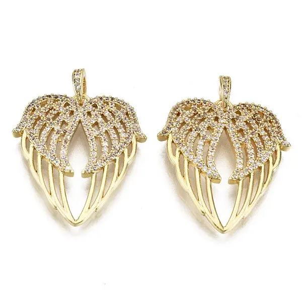 Brass Micro Pave Clear Cubic Zirconia Pendants
